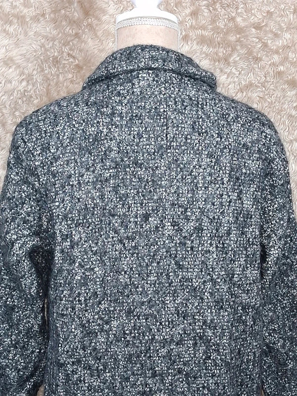 Manteau IKKS gris chiné effet tweed double boutonnage taille 40