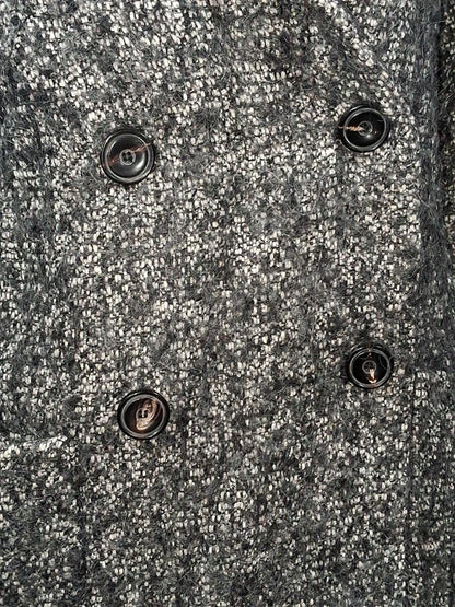 Manteau IKKS gris chiné effet tweed double boutonnage taille 40