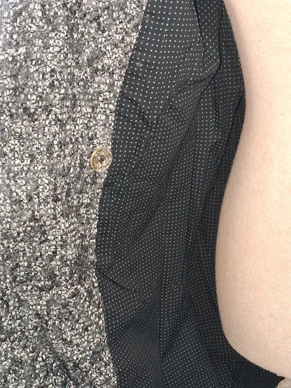 Manteau IKKS gris chiné effet tweed double boutonnage taille 40