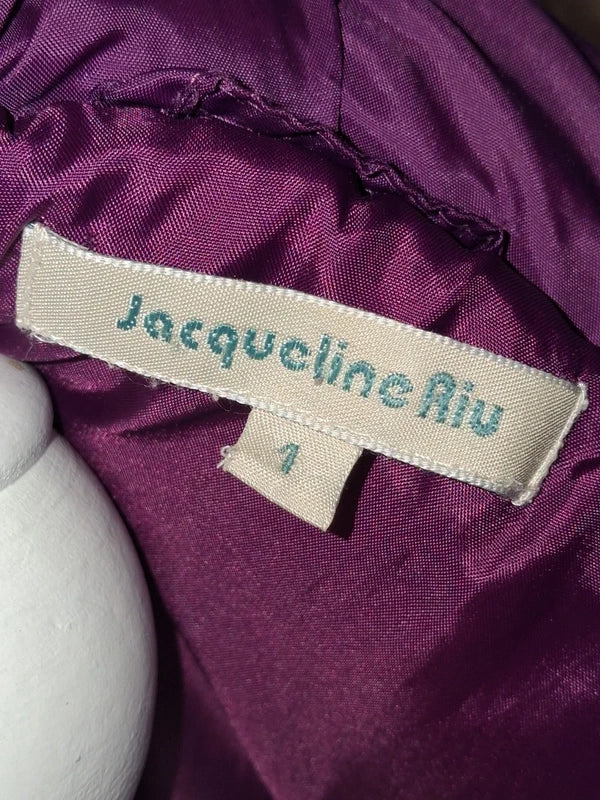 Doudoune longue Jacqueline Riu violette prune taille 1