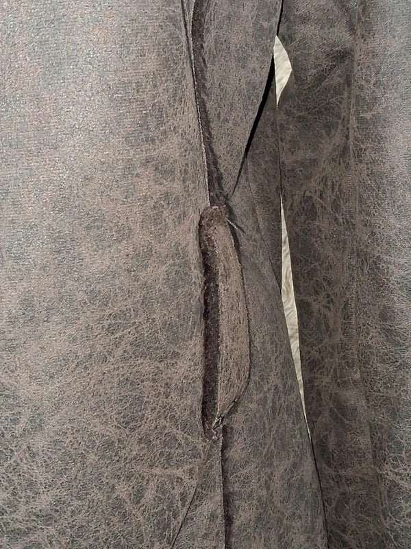 Veste effet peau lainée grise col fausse fourrure taille M
