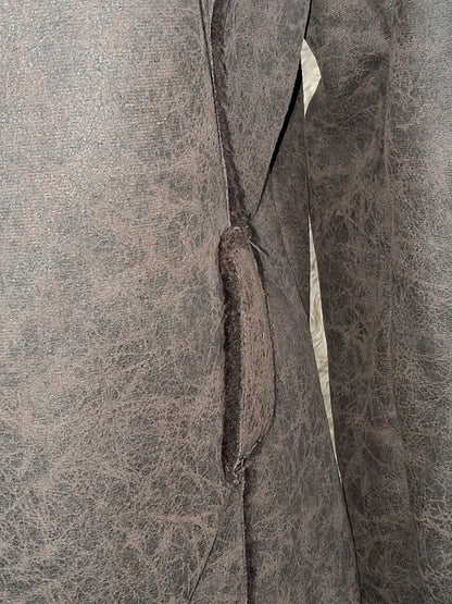 Veste effet peau lainée grise col fausse fourrure taille M