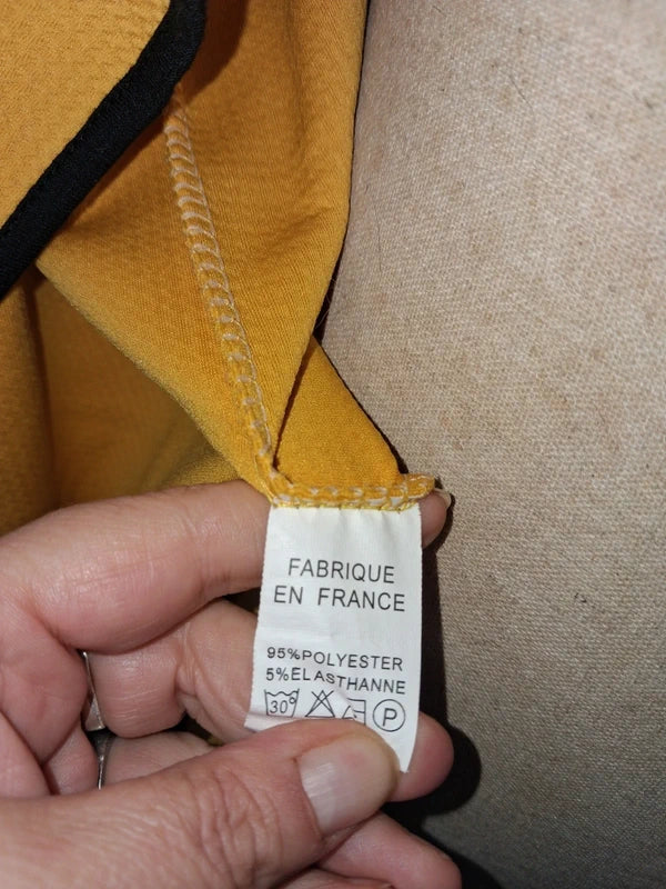 Veste longue style blazer jaune moutarde taille 50/52
