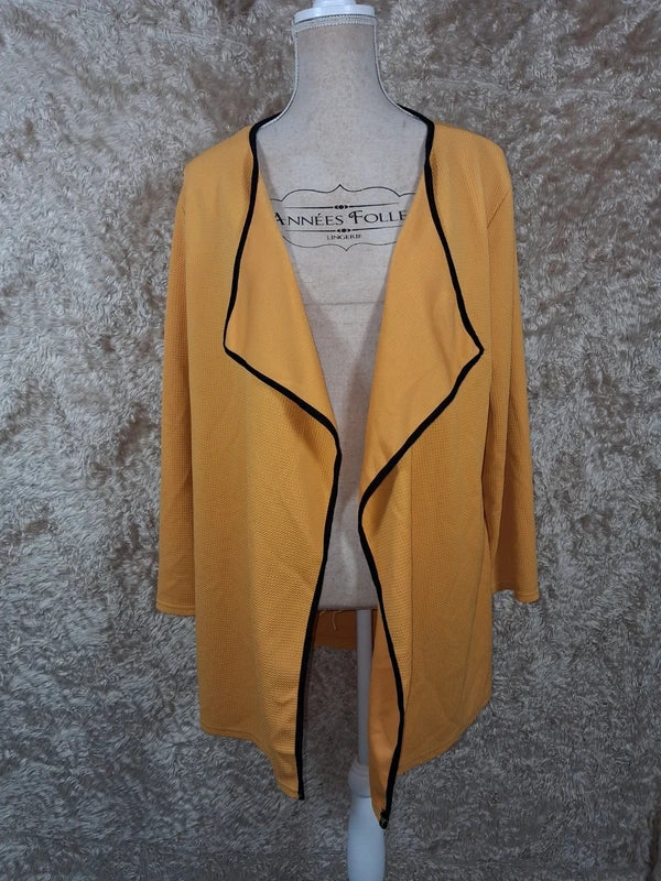 Veste longue style blazer jaune moutarde taille 50/52