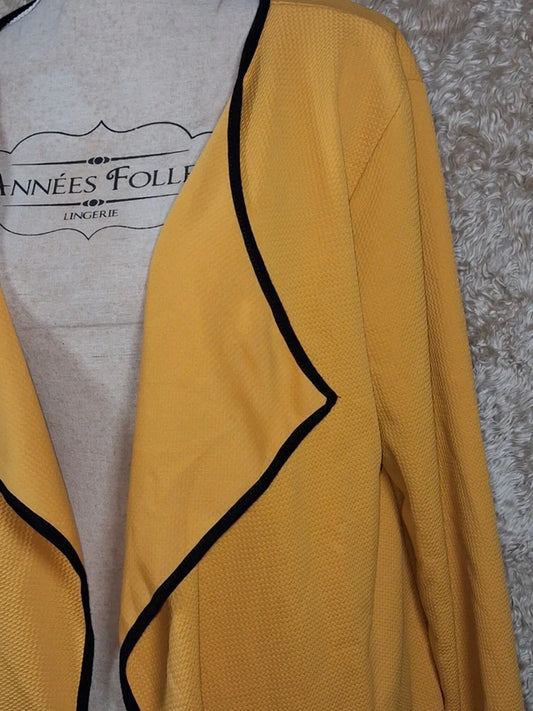 Veste longue style blazer jaune moutarde taille 50/52