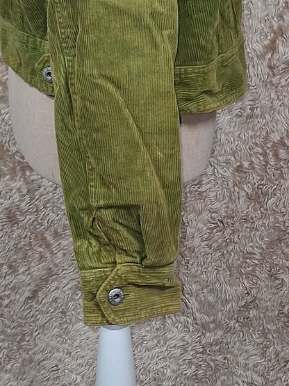 Veste Trafaluc Active velours côtelé vert kaki doublée écru taille M