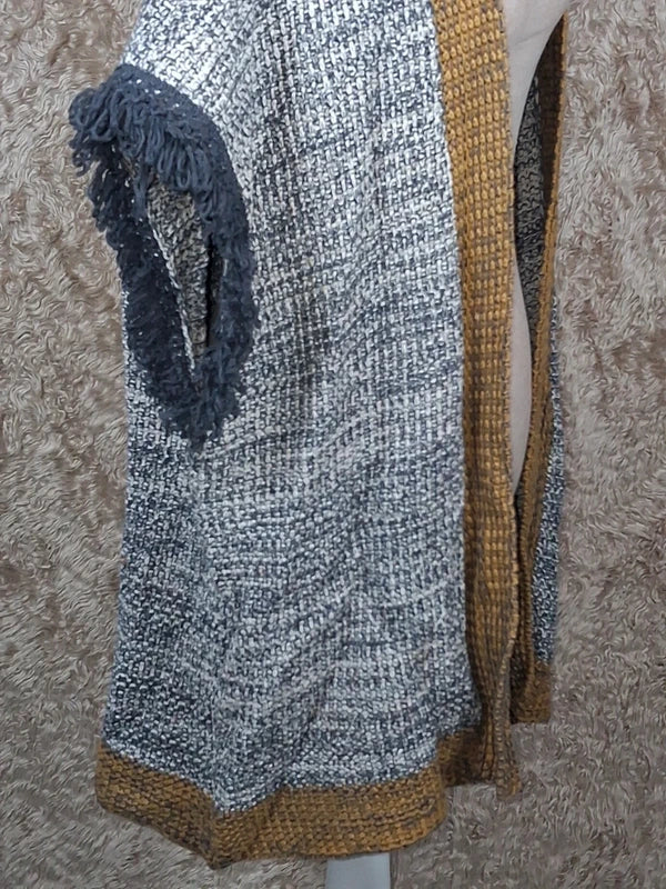 Gilet long Bonobo Jeans chiné à franges moutarde taille S
