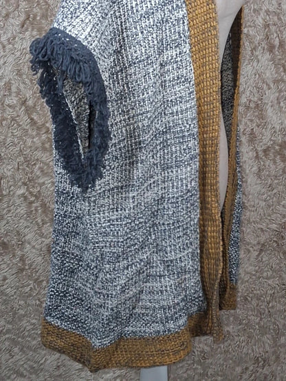 Gilet long Bonobo Jeans chiné à franges moutarde taille S