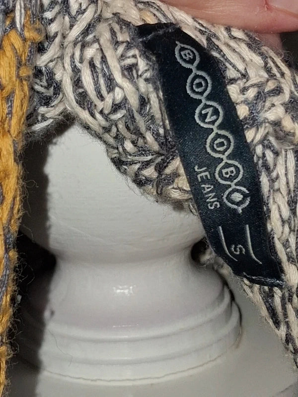 Gilet long Bonobo Jeans chiné à franges moutarde taille S
