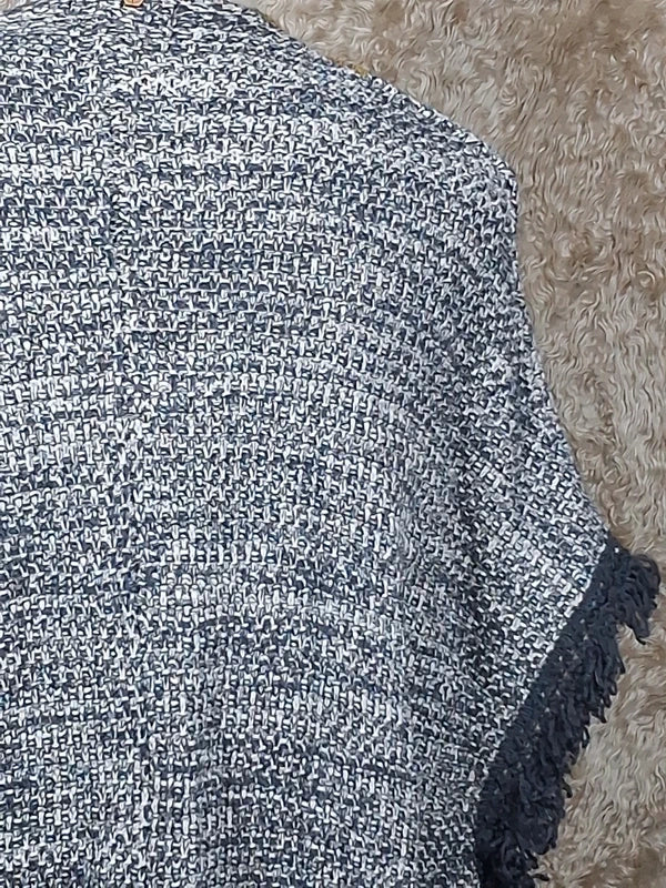 Gilet long Bonobo Jeans chiné à franges moutarde taille S