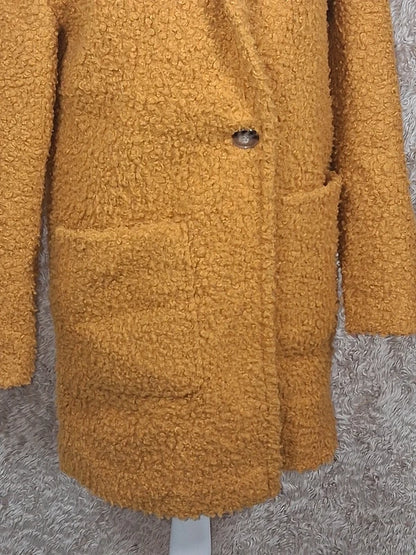 Manteau edc bouclette jaune moutarde taille XS
