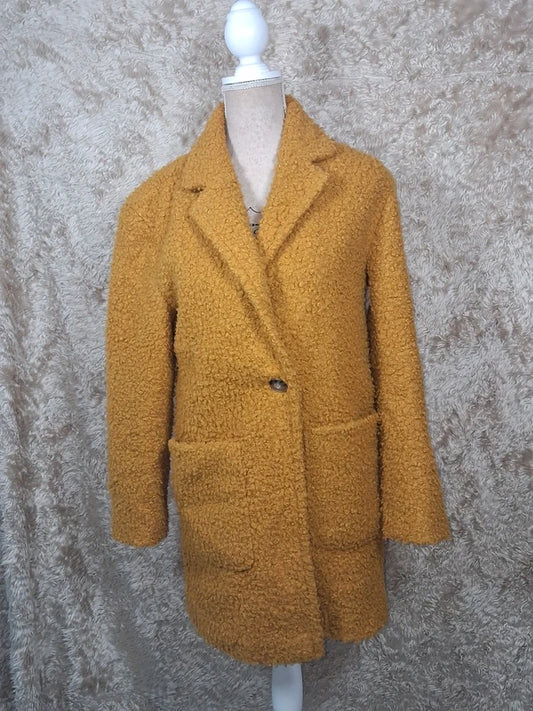 Manteau edc bouclette jaune moutarde taille XS