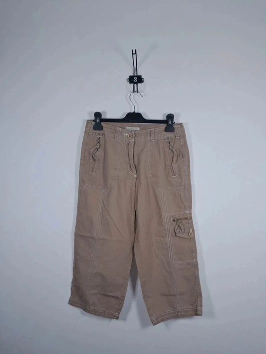 Pantacourt Cargo Camel Jacqueline Riu – Taille 36 – 100% Coton
