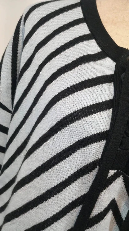 Pull Scottage Rayures Chevron & Laçage - T. 5 / 50 à 54 (Élégant & Tendance)