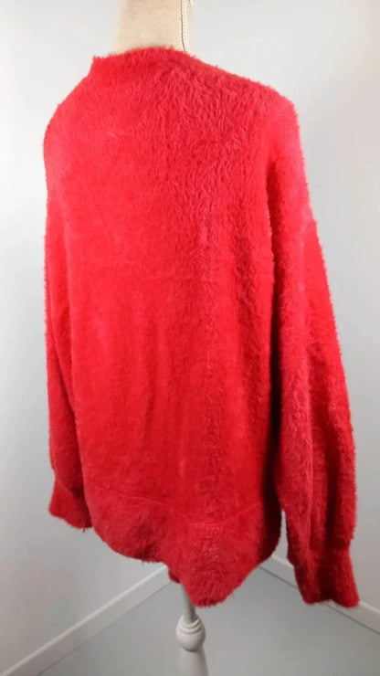 Pull Douillet "Effet Duveteux" Rouge Éclatant - Bodyflirt - Taille 54/56