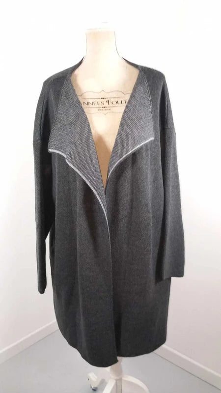 Magnifique Gilet Long / Cardigan Balsamik - Gris Anthracite - Taille 58/60
