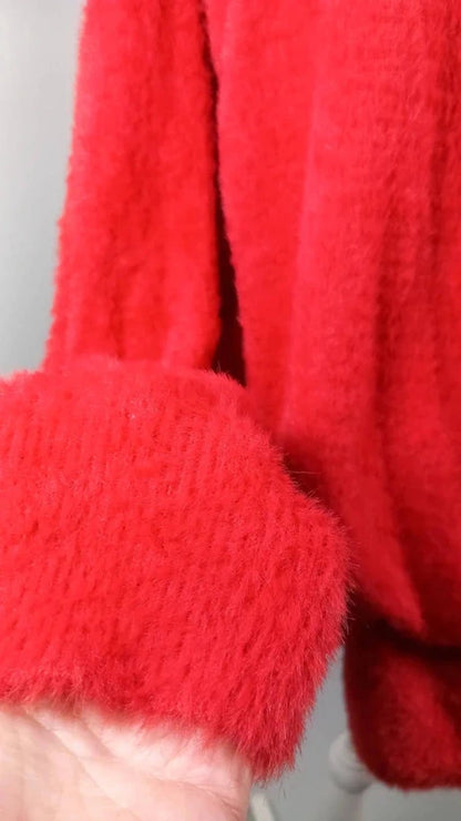 Pull Douillet "Effet Duveteux" Rouge Éclatant - Bodyflirt - Taille 54/56