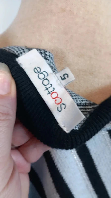 Pull Scottage Rayures Chevron & Laçage - T. 5 / 50 à 54 (Élégant & Tendance)