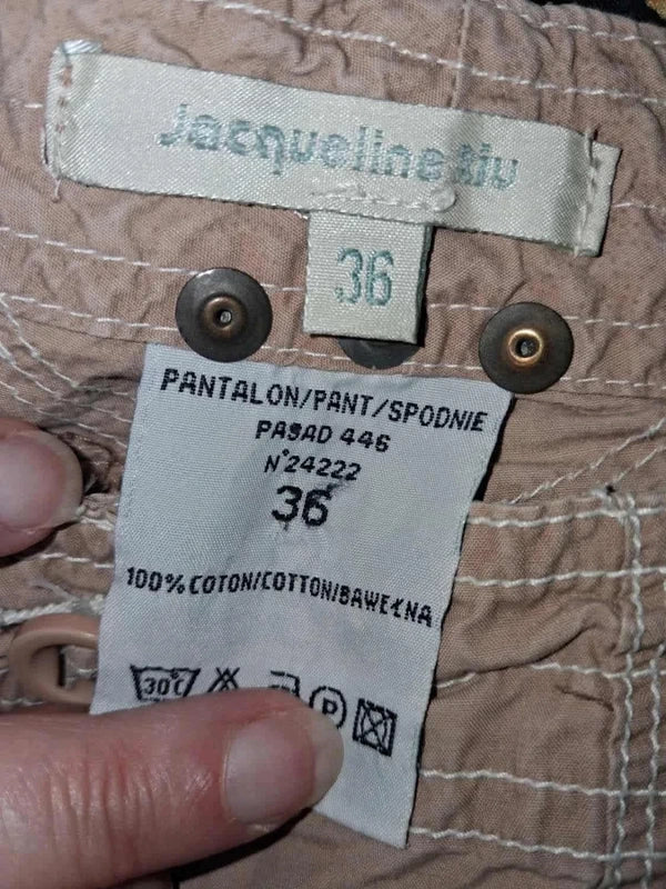 Pantacourt Cargo Camel Jacqueline Riu – Taille 36 – 100% Coton