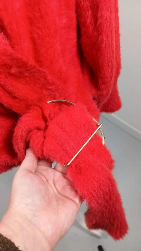 Pull Douillet "Effet Duveteux" Rouge Éclatant - Bodyflirt - Taille 54/56