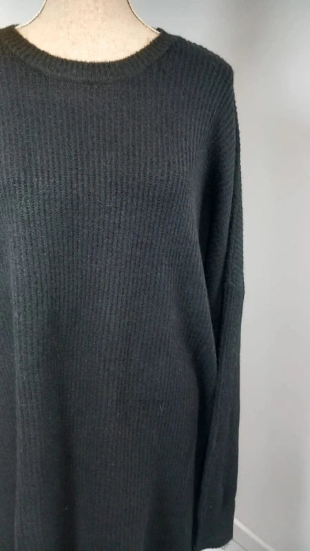 Robe Pull Noire Oversize 4XL Kiabi T. 58/60 Maille Côtelée Confort
