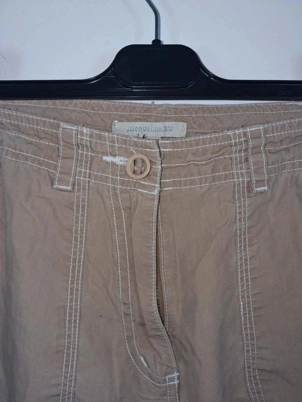 Pantacourt Cargo Camel Jacqueline Riu – Taille 36 – 100% Coton