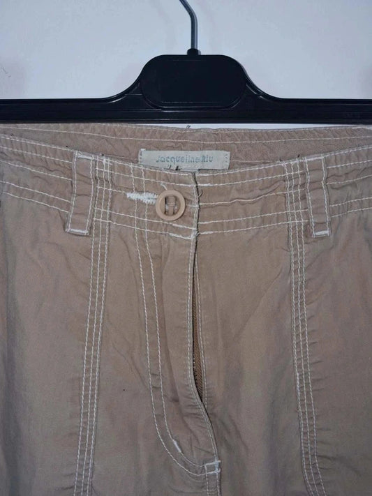 Pantacourt Cargo Camel Jacqueline Riu – Taille 36 – 100% Coton