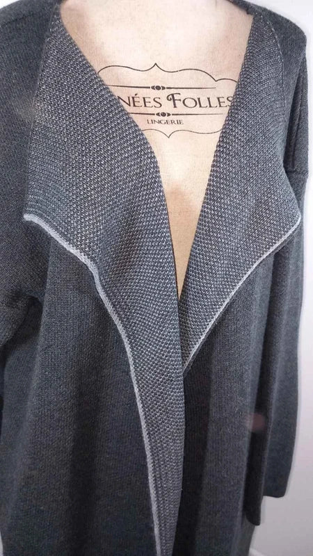 Magnifique Gilet Long / Cardigan Balsamik - Gris Anthracite - Taille 58/60