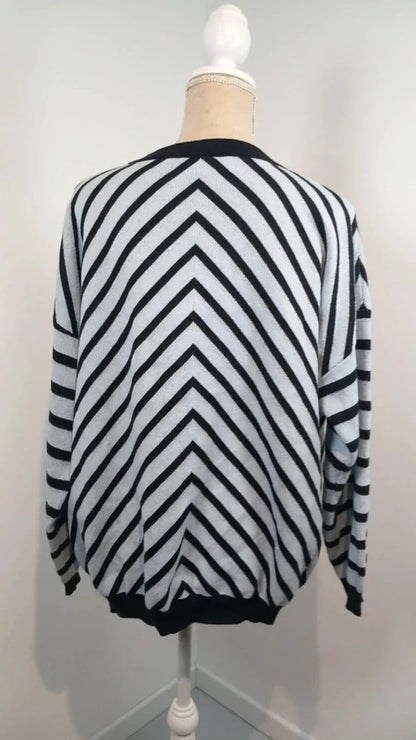 Pull Scottage Rayures Chevron & Laçage - T. 5 / 50 à 54 (Élégant & Tendance)