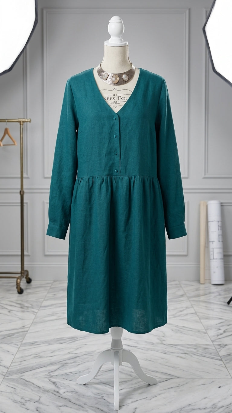 Robe bleue canard de la marque Kiabi taille 50