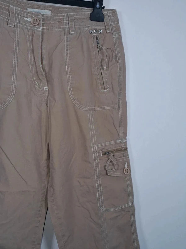 Pantacourt Cargo Camel Jacqueline Riu – Taille 36 – 100% Coton