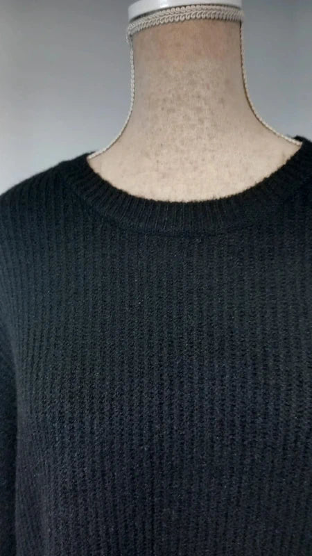 Robe Pull Noire Oversize 4XL Kiabi T. 58/60 Maille Côtelée Confort