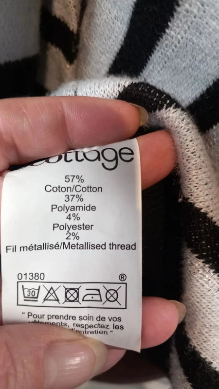 Pull Scottage Rayures Chevron & Laçage - T. 5 / 50 à 54 (Élégant & Tendance)