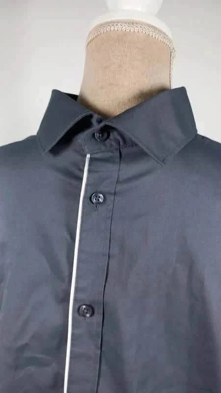 Chemise Urban Wear Gris Anthracite – Manches Courtes – Taille L