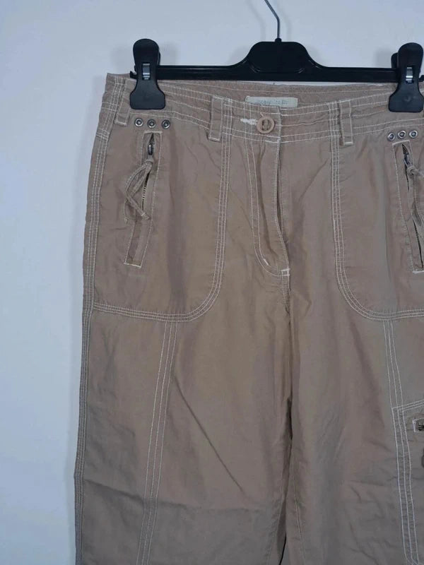 Pantacourt Cargo Camel Jacqueline Riu – Taille 36 – 100% Coton