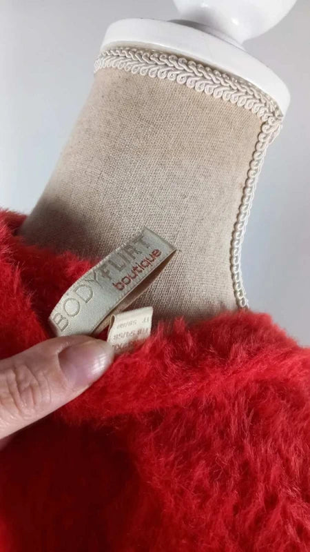 Pull Douillet "Effet Duveteux" Rouge Éclatant - Bodyflirt - Taille 54/56