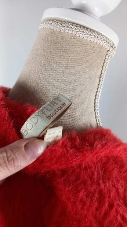 Pull Douillet "Effet Duveteux" Rouge Éclatant - Bodyflirt - Taille 54/56