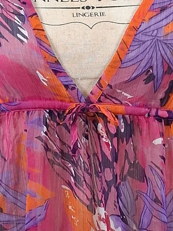 Sheer psychedelic print floaty tunic – One size (M/L)