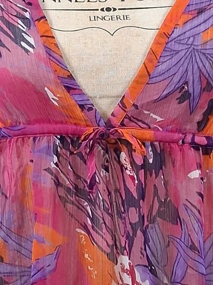 Sheer psychedelic print floaty tunic – One size (M/L)