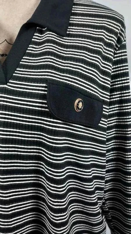 Pull Marinière Chic à Détails Dorés – NEUF – Taille 6 (Grande Taille 48/50)
