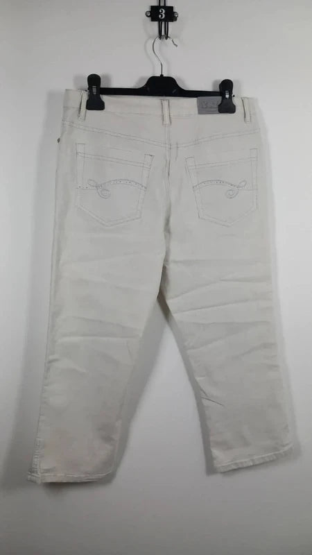 Pantacourt en Jean Blanc Swallow jeans - Taille L - État Neuf