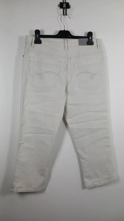 Pantacourt en Jean Blanc Swallow jeans - Taille L - État Neuf