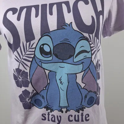 Stitch "Stay Cute" Disney T-Shirt - Lilac - Size XS (US 2)