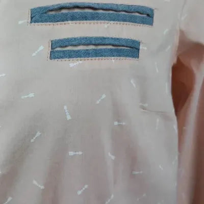 "Life is Beautiful" Shirt - Salmon/Coral - Size 40 - NEW - Chambray Details