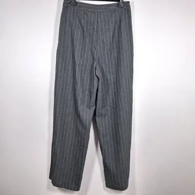 Pantalon de Tailleur Fluide Gris à Rayures Tennis Primark – Coupe Droite – Taille 40
