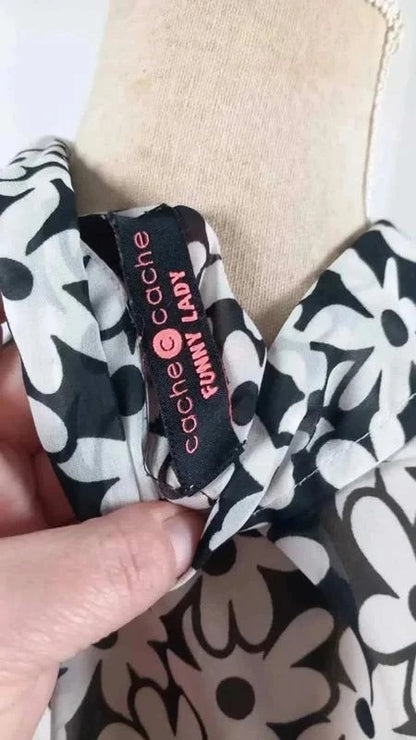 Chemise Fleurie Cache Cache – Noir & Blanc Taille 1 (S) NEUVE