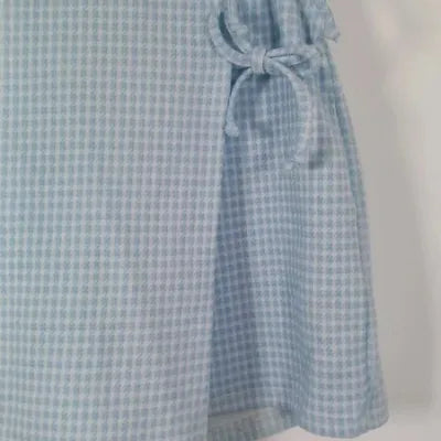 Sky blue and white gingham skort – Kiabi – Size S