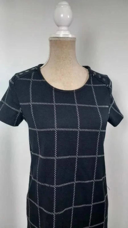 Robe Droite Promod Bleu Marine – Imprimé Carreaux Chic – Taille 38