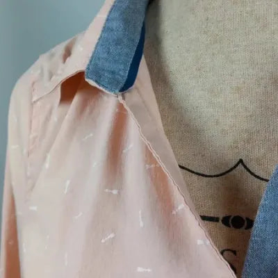 "Life is Beautiful" Shirt - Salmon/Coral - Size 40 - NEW - Chambray Details