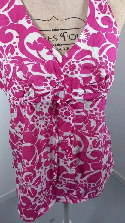 Top Dos Nu Floral Rose & Blanc KIABI - Taille 38 (M)